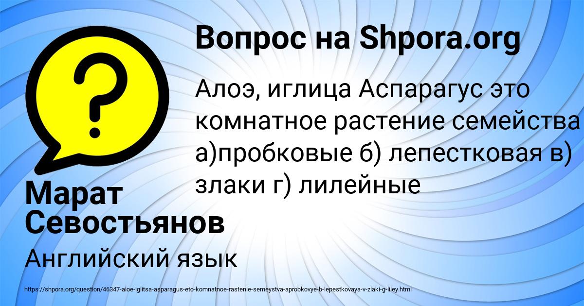 Картинка с текстом вопроса от пользователя Марат Севостьянов