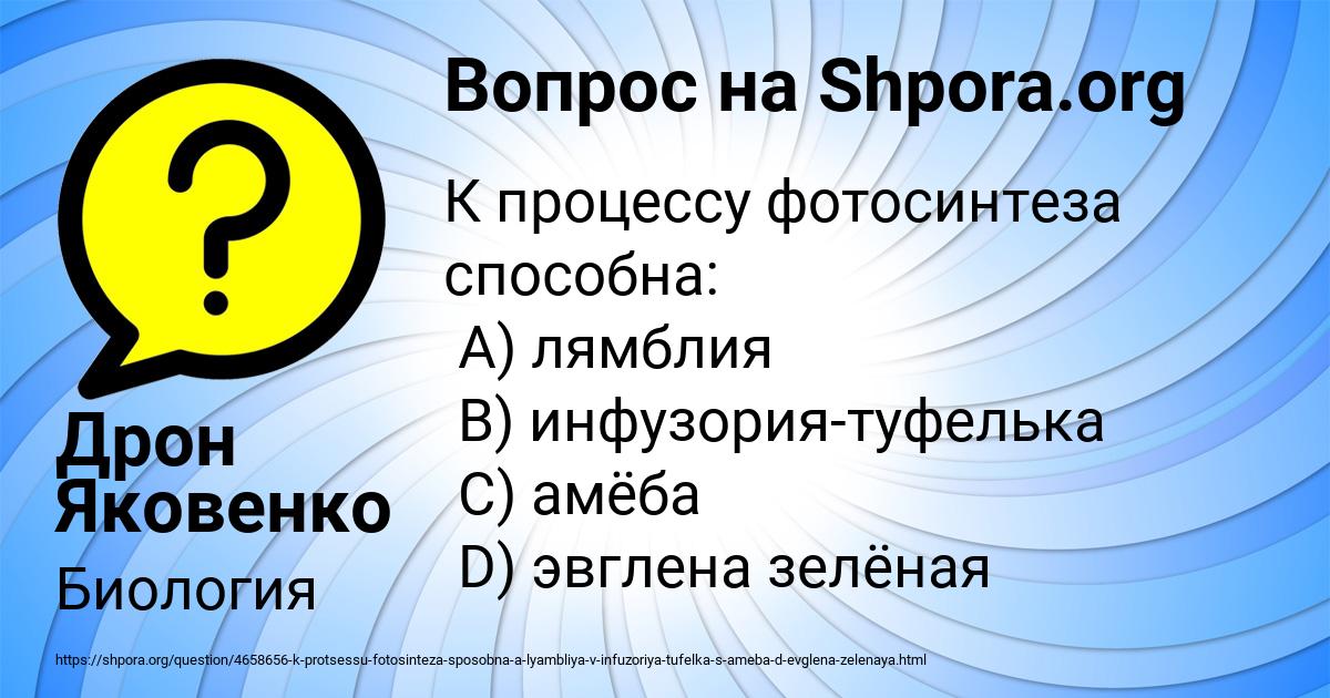 Картинка с текстом вопроса от пользователя Дрон Яковенко