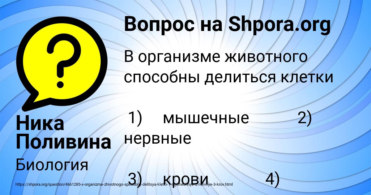 Картинка с текстом вопроса от пользователя Ника Поливина