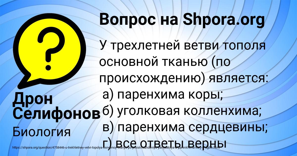 Картинка с текстом вопроса от пользователя Дрон Селифонов