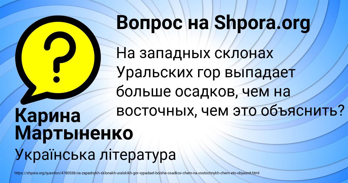 Картинка с текстом вопроса от пользователя Карина Мартыненко