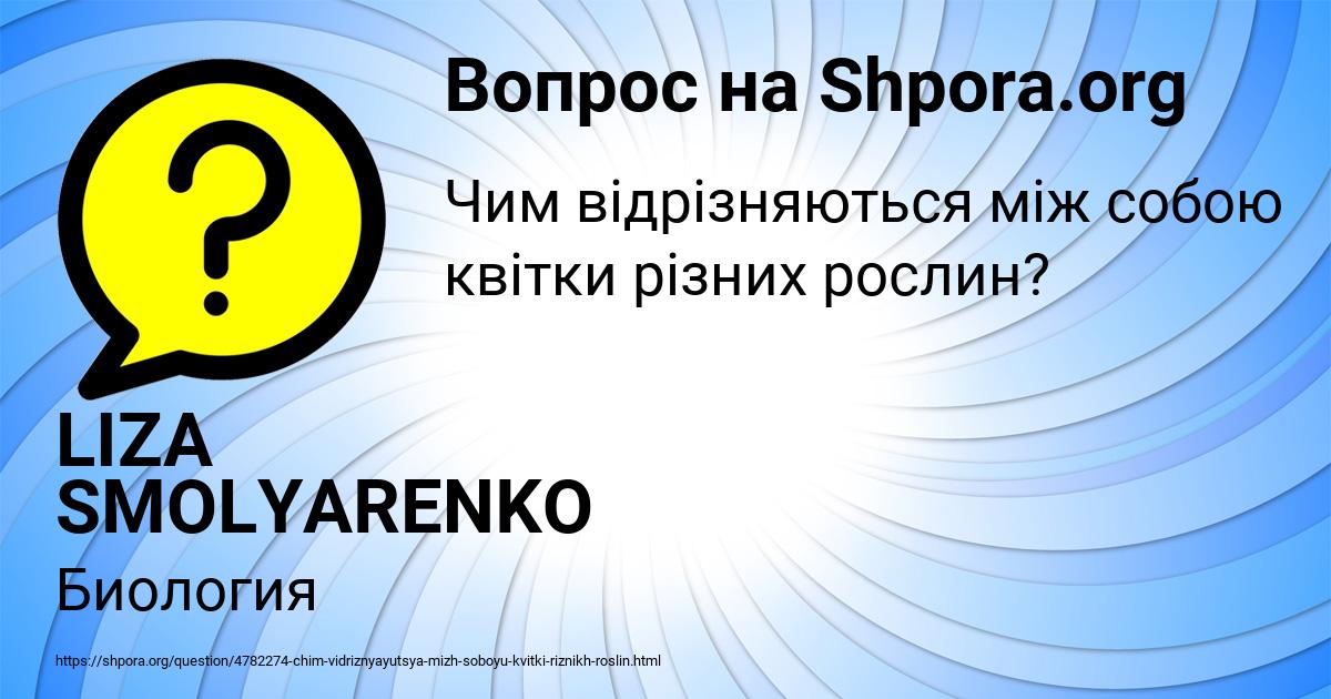Картинка с текстом вопроса от пользователя LIZA SMOLYARENKO