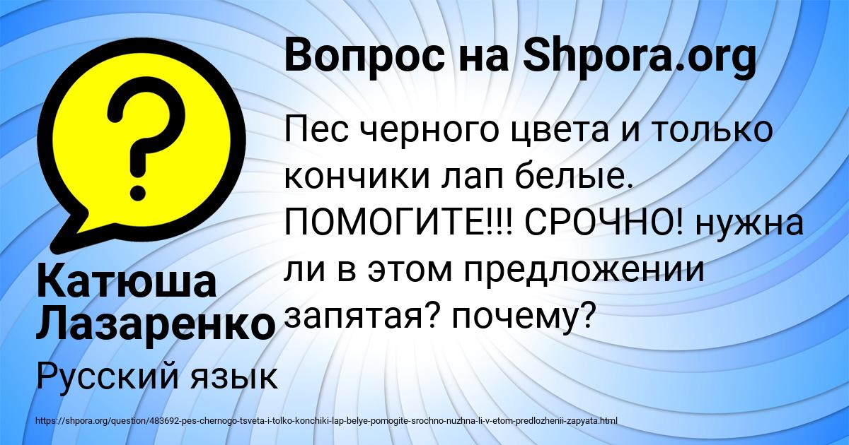 Картинка с текстом вопроса от пользователя Катюша Лазаренко