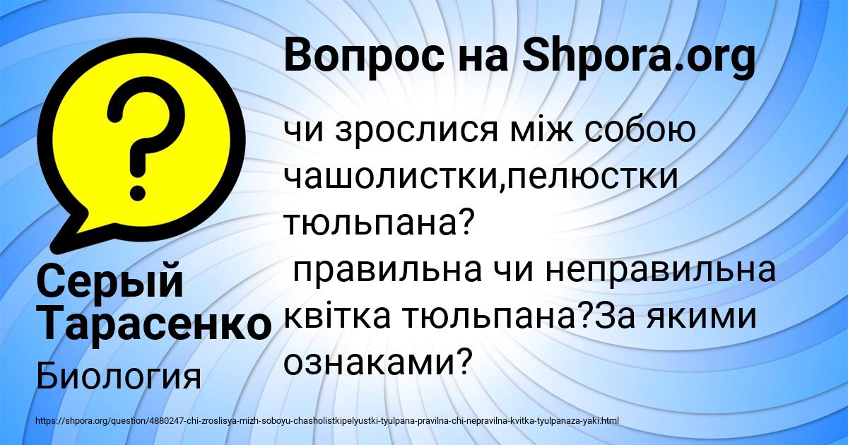 Картинка с текстом вопроса от пользователя Серый Тарасенко