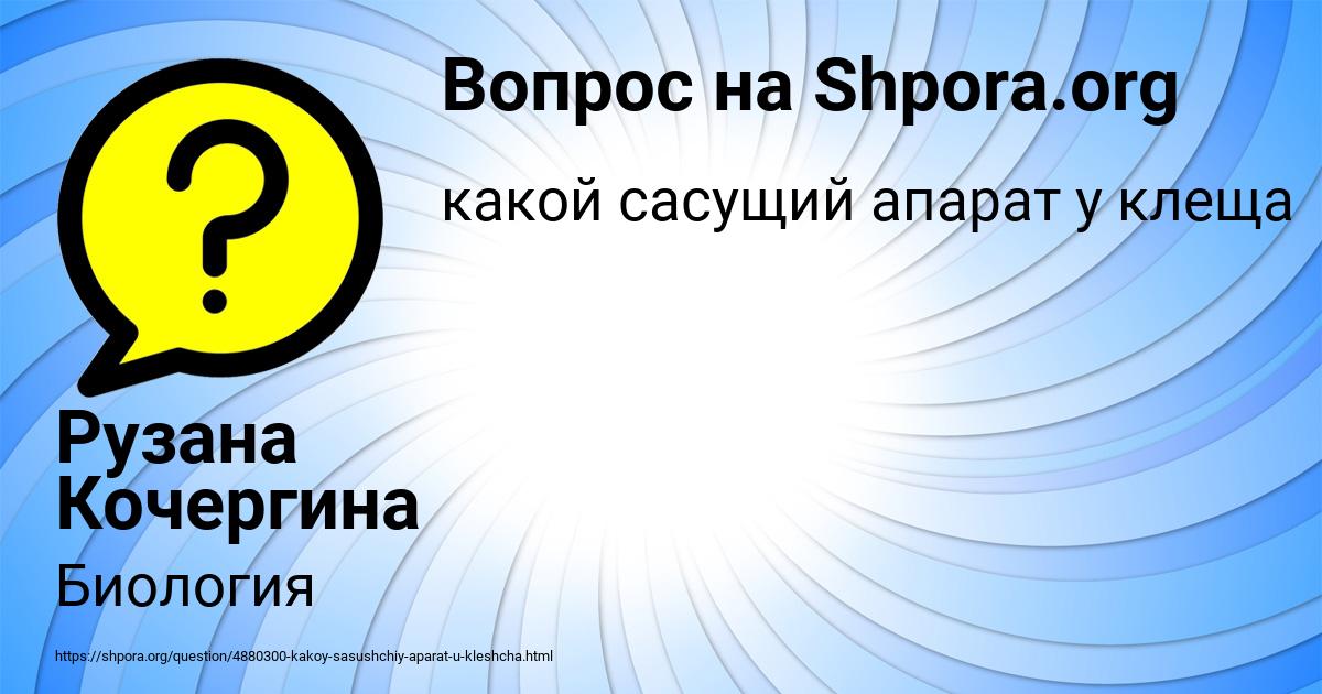 Картинка с текстом вопроса от пользователя Рузана Кочергина