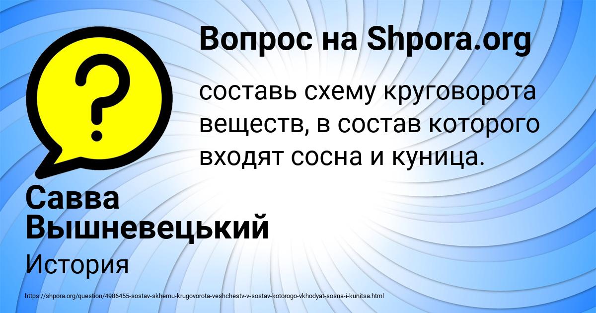 Картинка с текстом вопроса от пользователя Савва Вышневецький