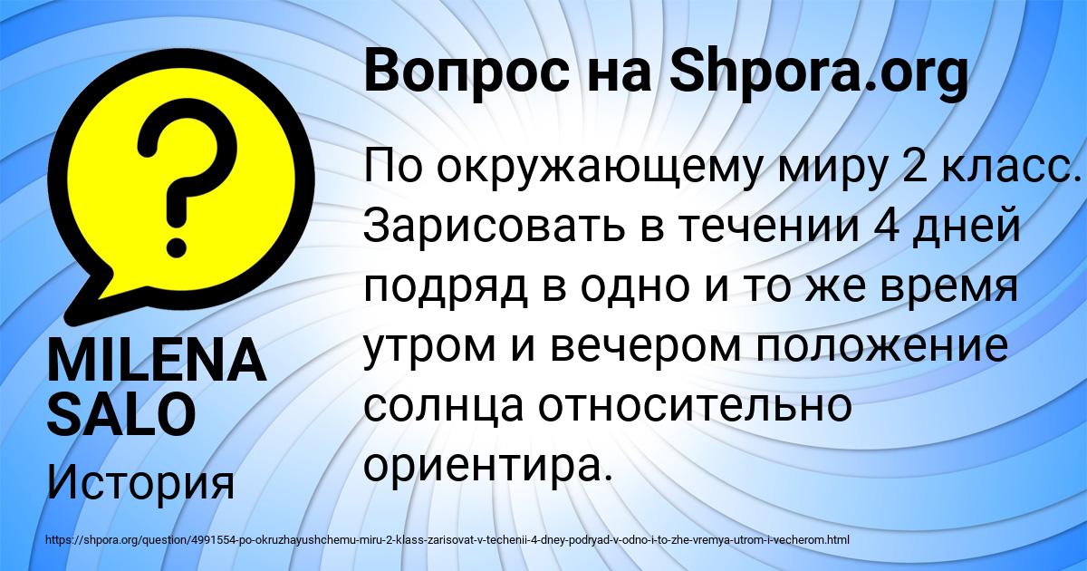 Картинка с текстом вопроса от пользователя MILENA SALO