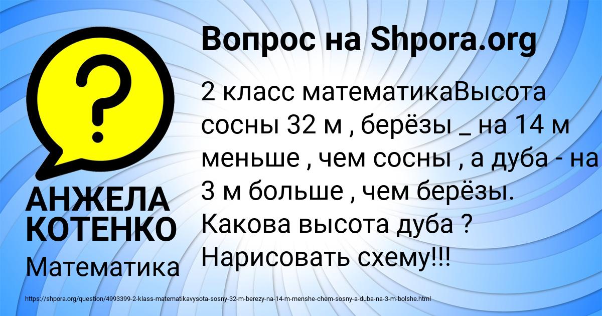 Картинка с текстом вопроса от пользователя АНЖЕЛА КОТЕНКО