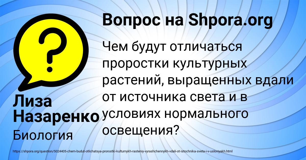 Картинка с текстом вопроса от пользователя Лиза Назаренко