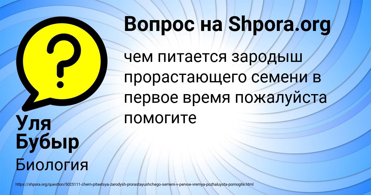 Картинка с текстом вопроса от пользователя Уля Бубыр