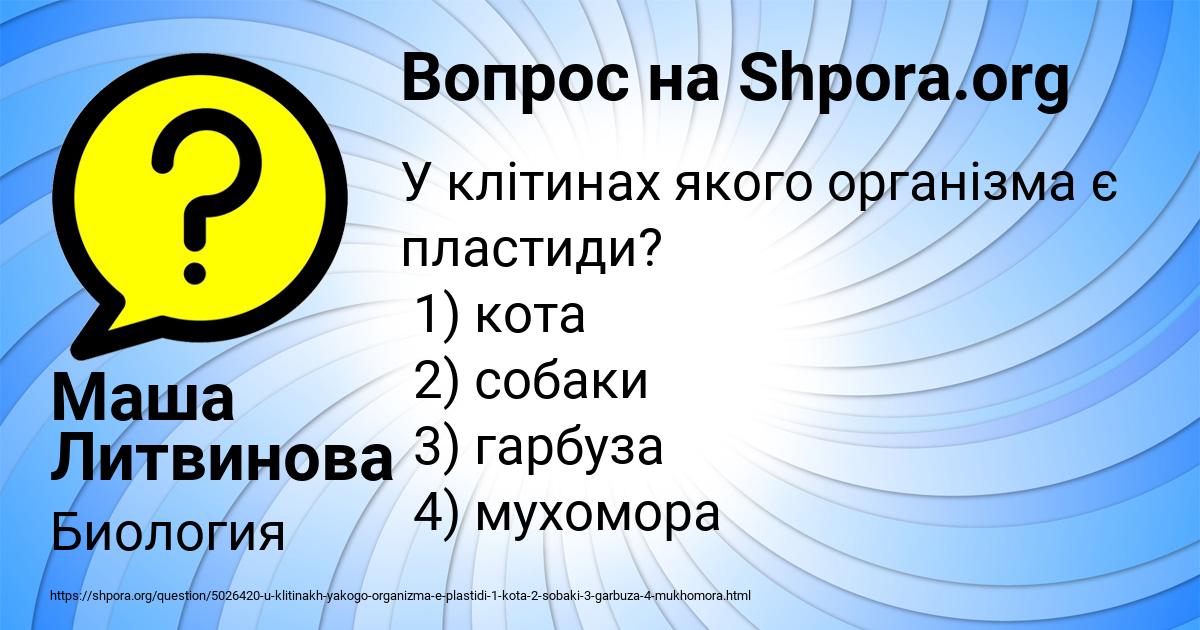 Картинка с текстом вопроса от пользователя Маша Литвинова