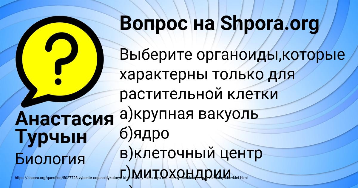 Картинка с текстом вопроса от пользователя Анастасия Турчын