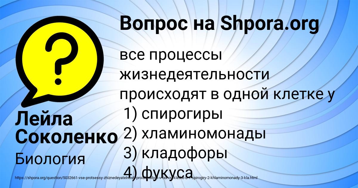 Картинка с текстом вопроса от пользователя Лейла Соколенко