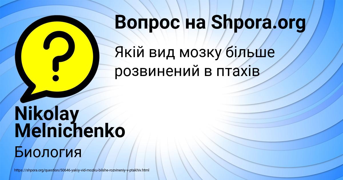 Картинка с текстом вопроса от пользователя Nikolay Melnichenko