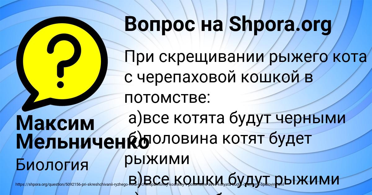 Картинка с текстом вопроса от пользователя Максим Мельниченко