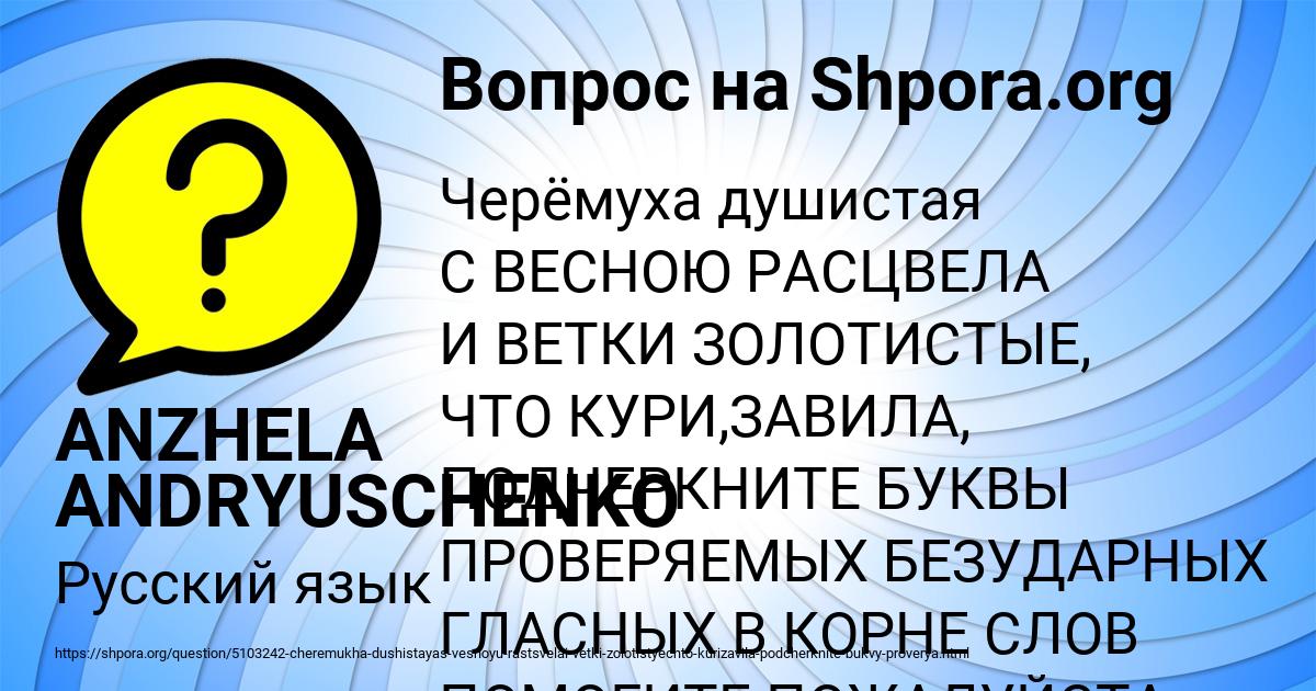 Картинка с текстом вопроса от пользователя ANZHELA ANDRYUSCHENKO