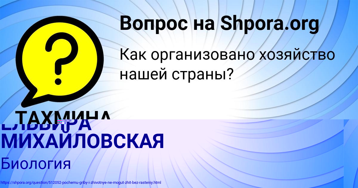 Картинка с текстом вопроса от пользователя ЕЛЬВИРА МИХАЙЛОВСКАЯ