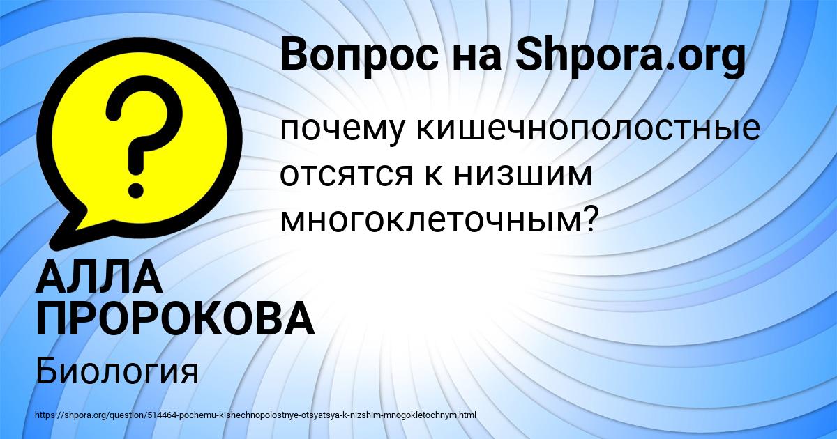 Картинка с текстом вопроса от пользователя АЛЛА ПРОРОКОВА
