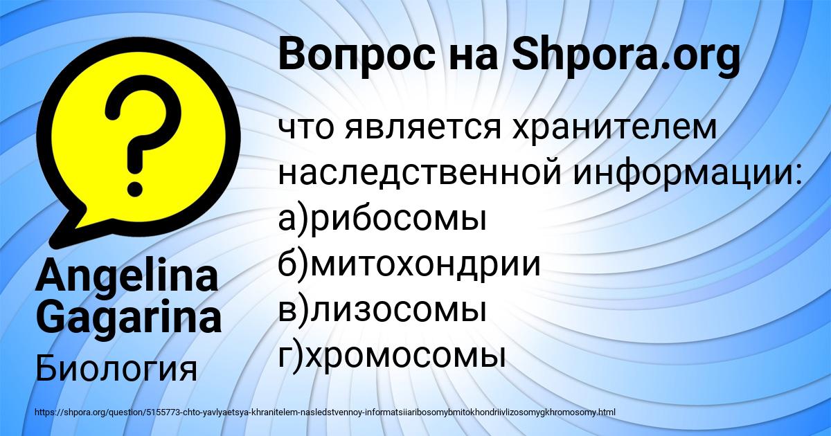 Картинка с текстом вопроса от пользователя Angelina Gagarina