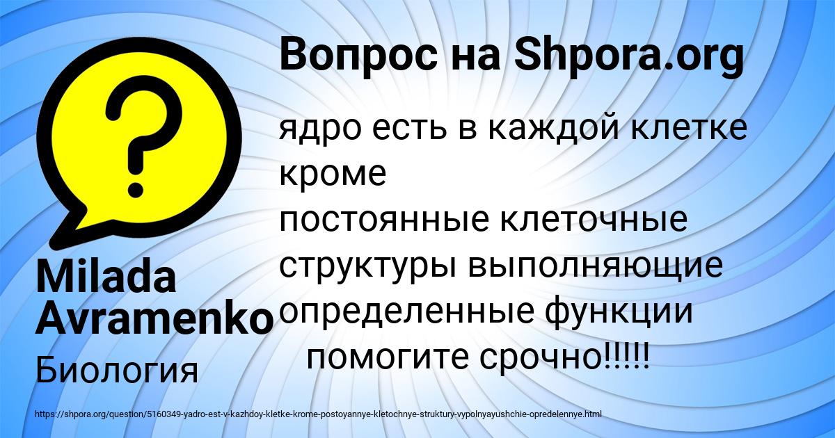 Картинка с текстом вопроса от пользователя Milada Avramenko