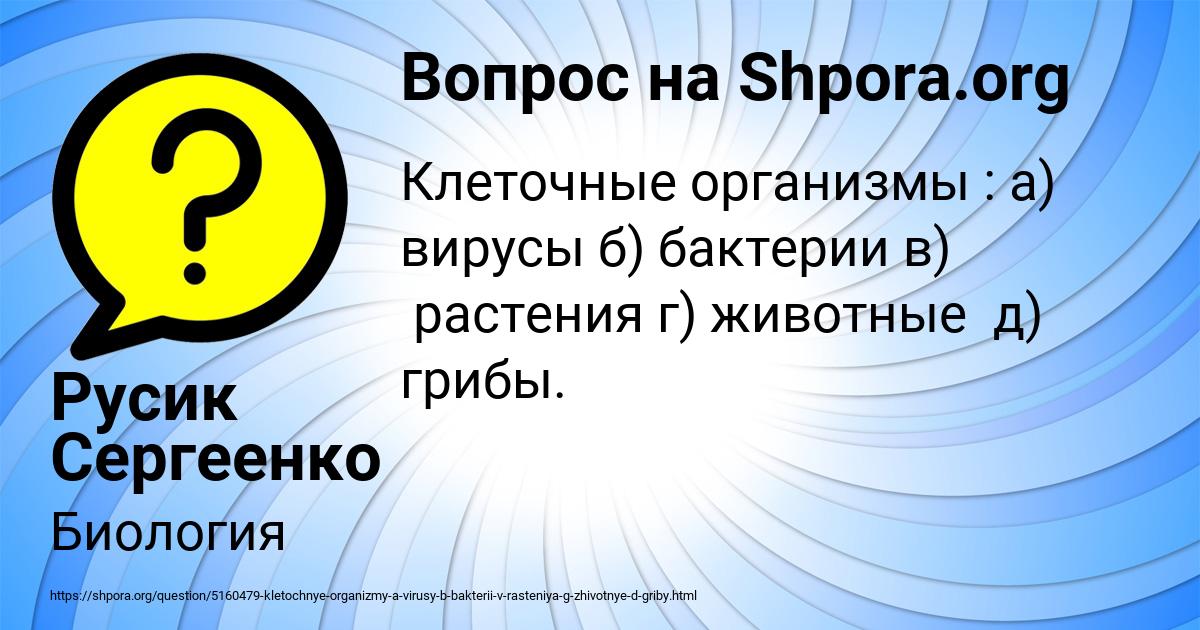 Картинка с текстом вопроса от пользователя Русик Сергеенко