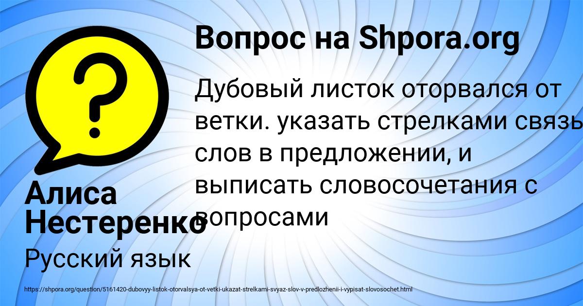 Картинка с текстом вопроса от пользователя Алиса Нестеренко