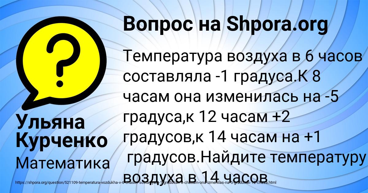Картинка с текстом вопроса от пользователя Ульяна Курченко