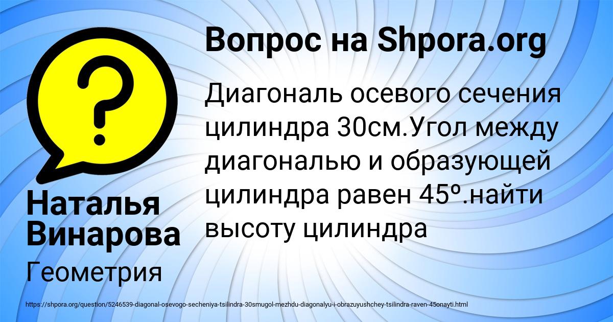 Картинка с текстом вопроса от пользователя Наталья Винарова
