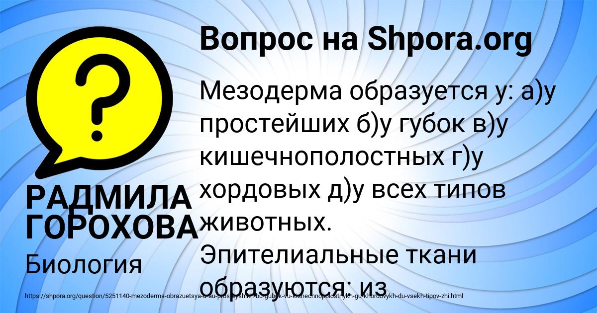 Картинка с текстом вопроса от пользователя РАДМИЛА ГОРОХОВА