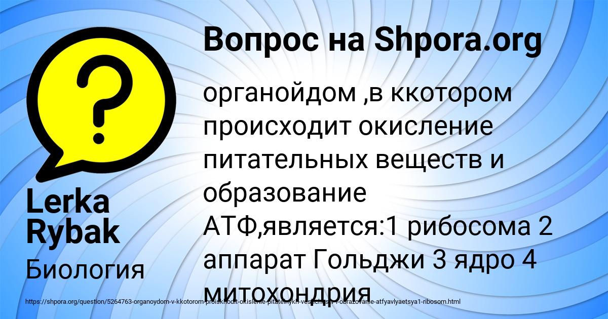 Картинка с текстом вопроса от пользователя Lerka Rybak