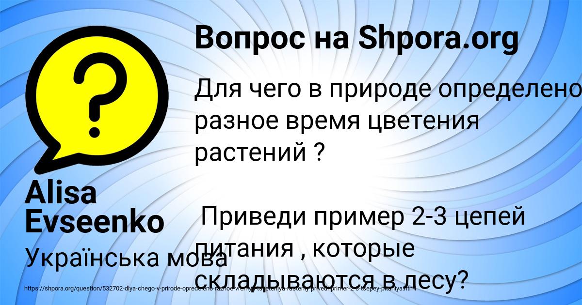 Картинка с текстом вопроса от пользователя Alisa Evseenko