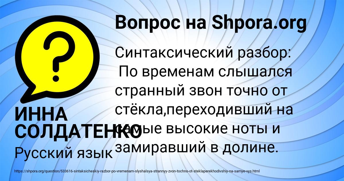 Картинка с текстом вопроса от пользователя ИННА СОЛДАТЕНКО