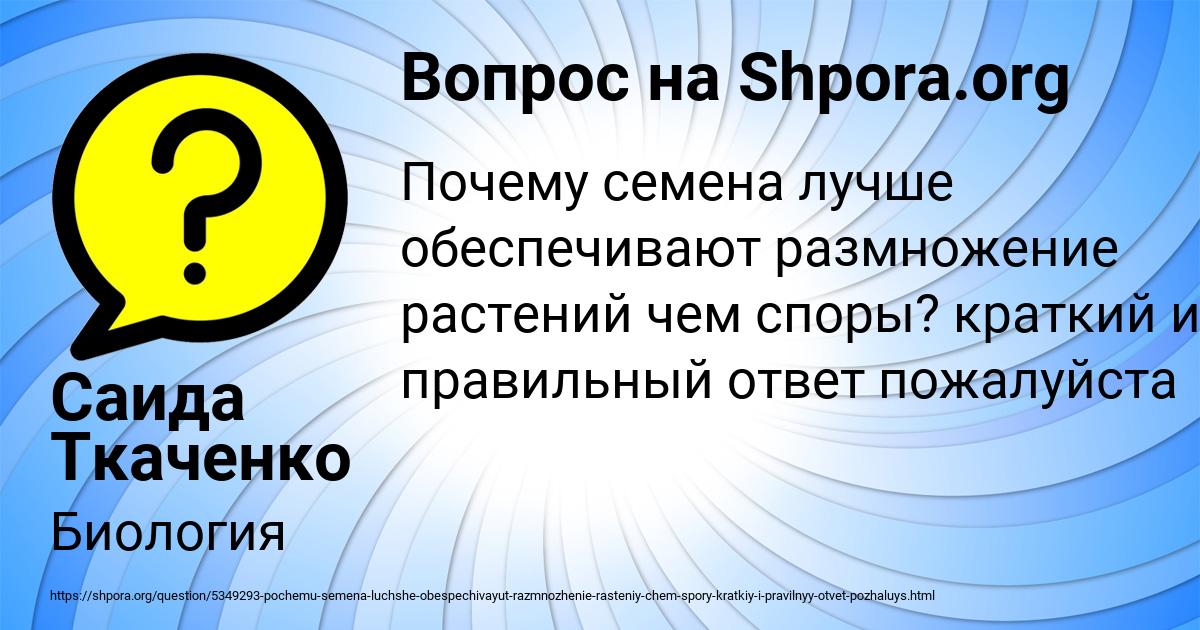 Картинка с текстом вопроса от пользователя Саида Ткаченко
