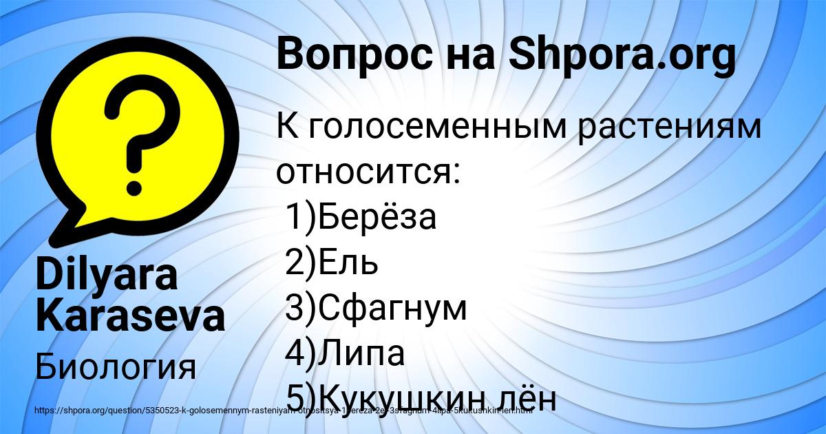 Картинка с текстом вопроса от пользователя Dilyara Karaseva