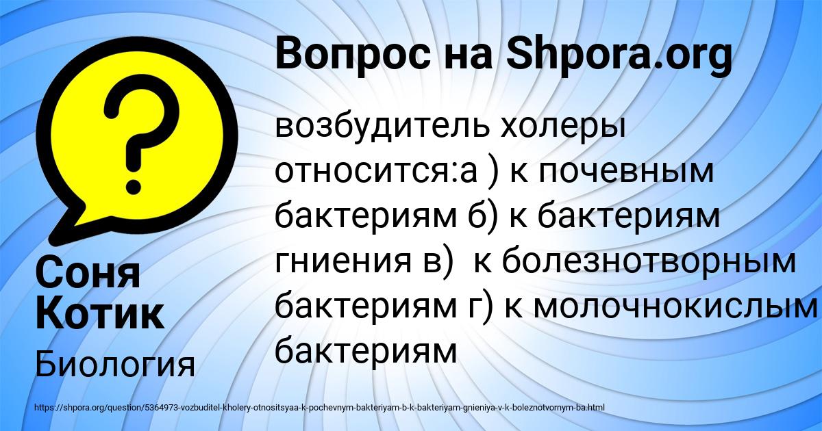 Картинка с текстом вопроса от пользователя Соня Котик