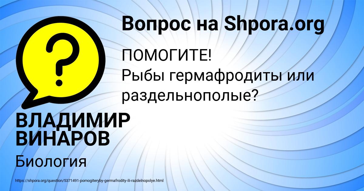Картинка с текстом вопроса от пользователя ВЛАДИМИР ВИНАРОВ