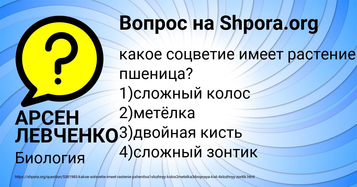 Картинка с текстом вопроса от пользователя АРСЕН ЛЕВЧЕНКО