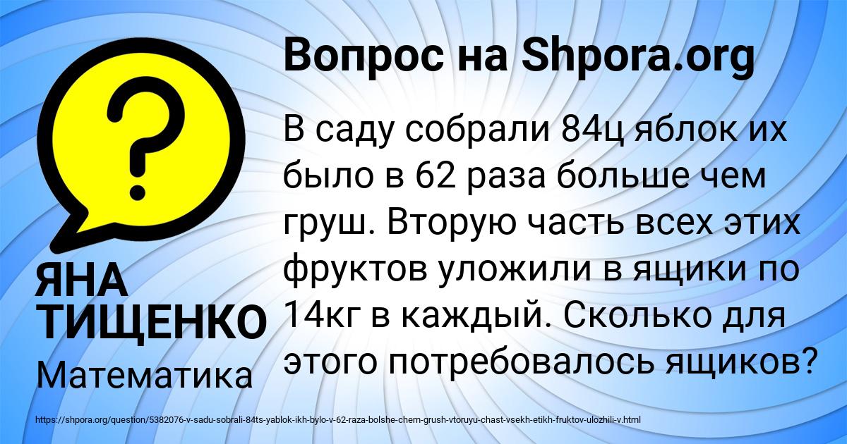 Картинка с текстом вопроса от пользователя ЯНА ТИЩЕНКО