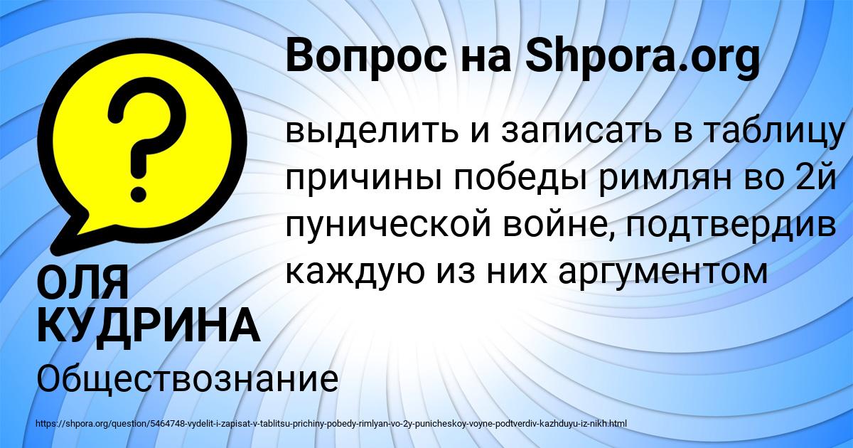 Картинка с текстом вопроса от пользователя ОЛЯ КУДРИНА
