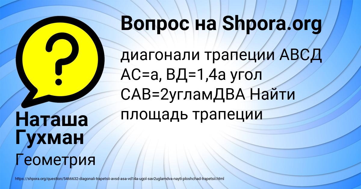 Картинка с текстом вопроса от пользователя Наташа Гухман