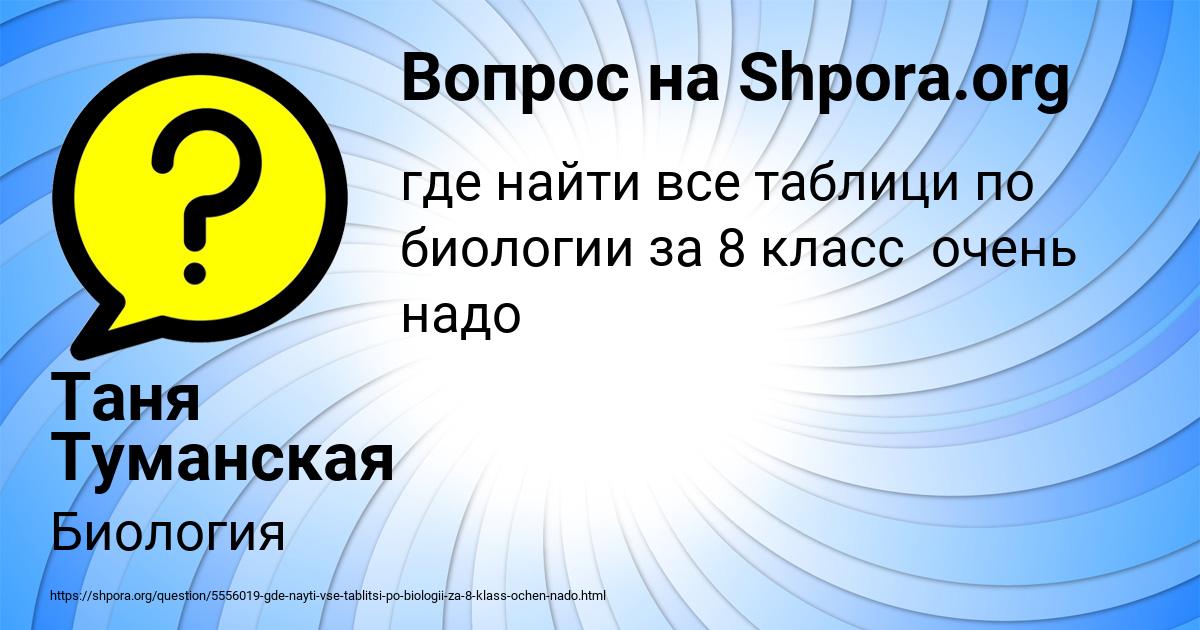 Картинка с текстом вопроса от пользователя Таня Туманская