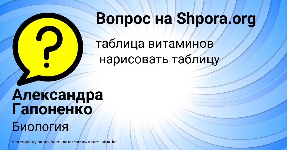 Картинка с текстом вопроса от пользователя Александра Гапоненко