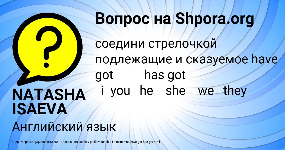 Картинка с текстом вопроса от пользователя NATASHA ISAEVA