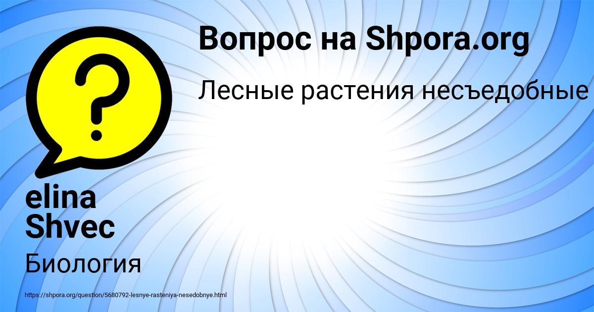 Картинка с текстом вопроса от пользователя elina Shvec