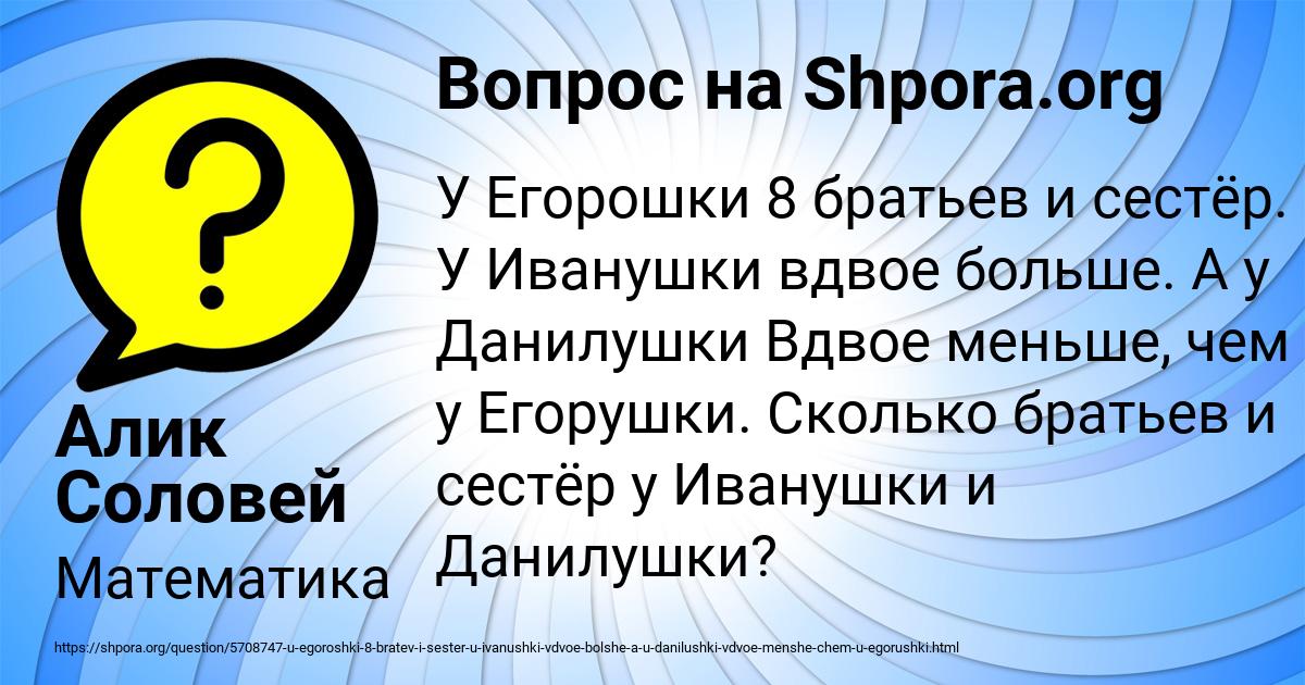 Картинка с текстом вопроса от пользователя Алик Соловей