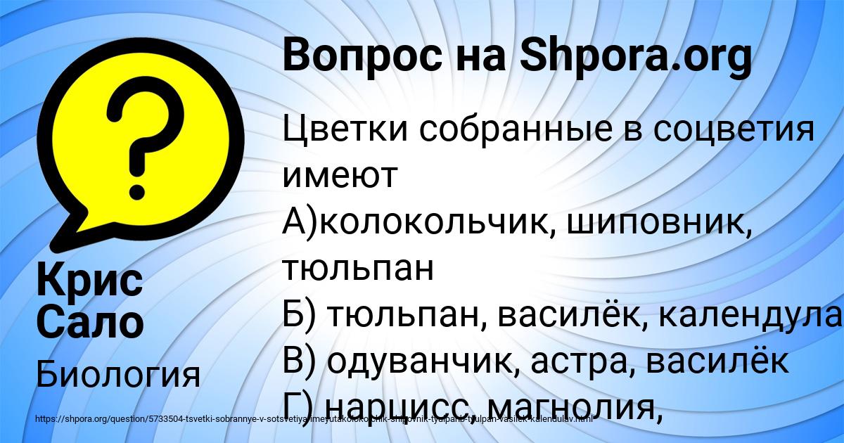 Картинка с текстом вопроса от пользователя Крис Сало