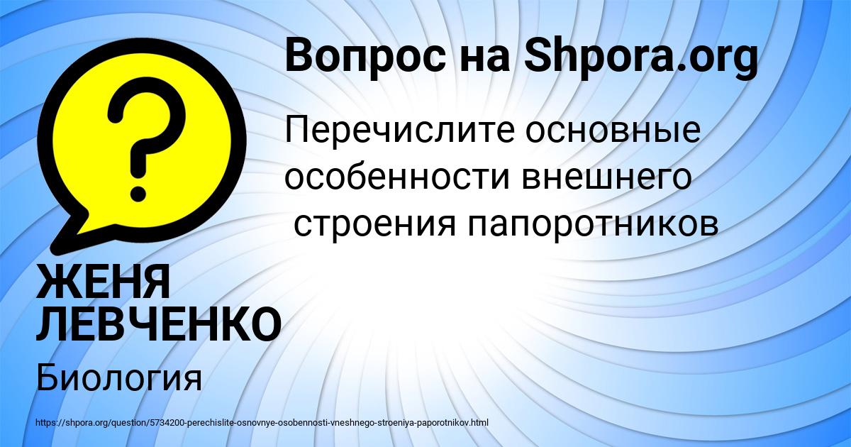 Картинка с текстом вопроса от пользователя ЖЕНЯ ЛЕВЧЕНКО