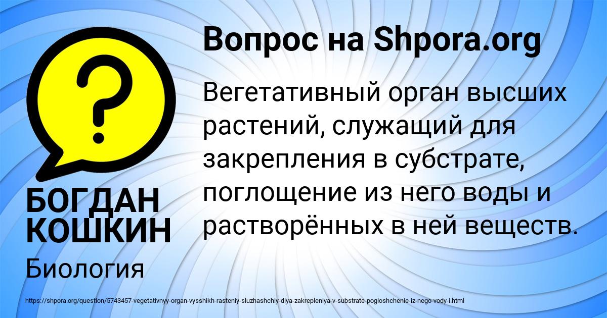 Картинка с текстом вопроса от пользователя БОГДАН КОШКИН