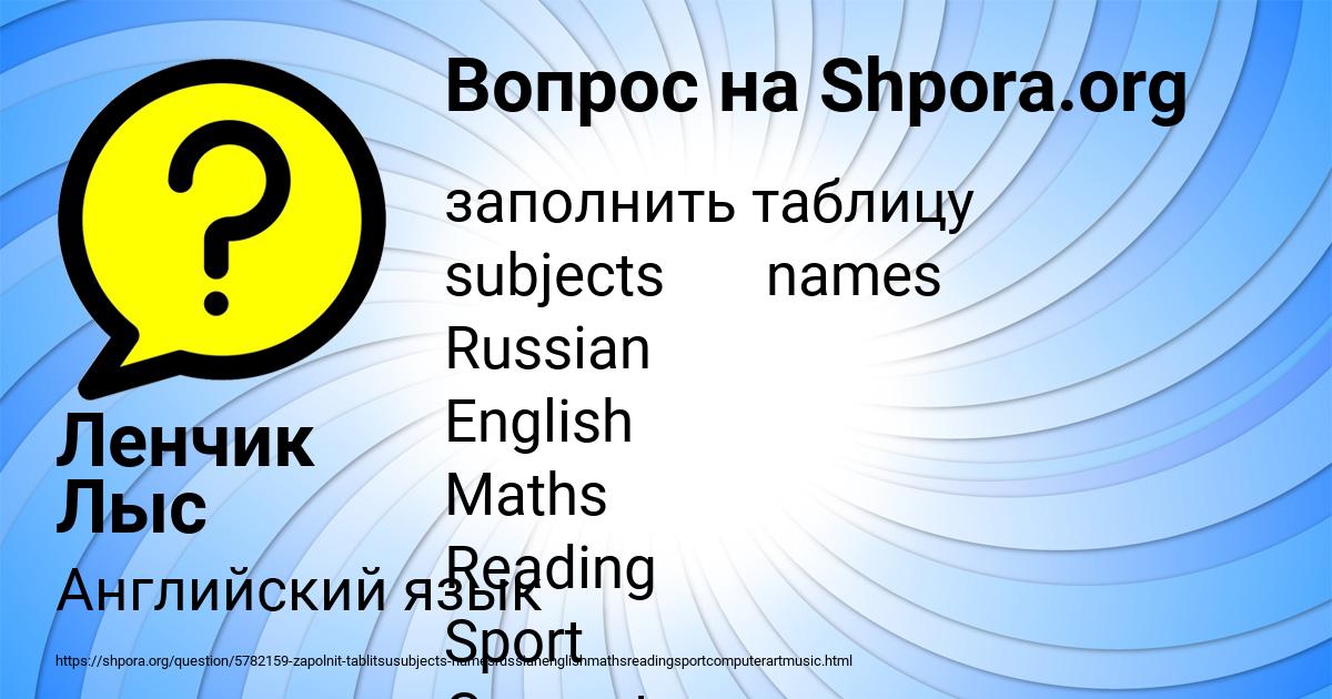 Картинка с текстом вопроса от пользователя Ленчик Лыс