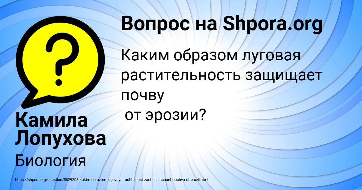 Картинка с текстом вопроса от пользователя Камила Лопухова